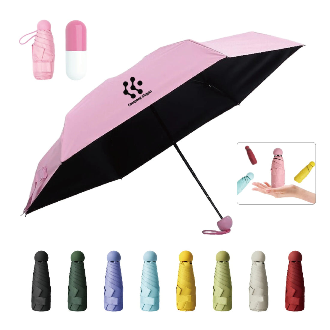 HUPSTL228 Portable Travel Ultra Mini Pocket Capsule Umbrella