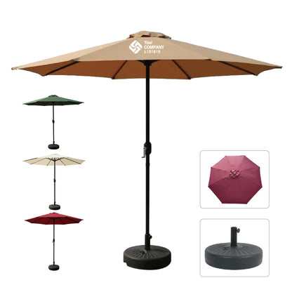 HUPSTL229 9 Feet Outdoor Metal Central Pillar Umbrella