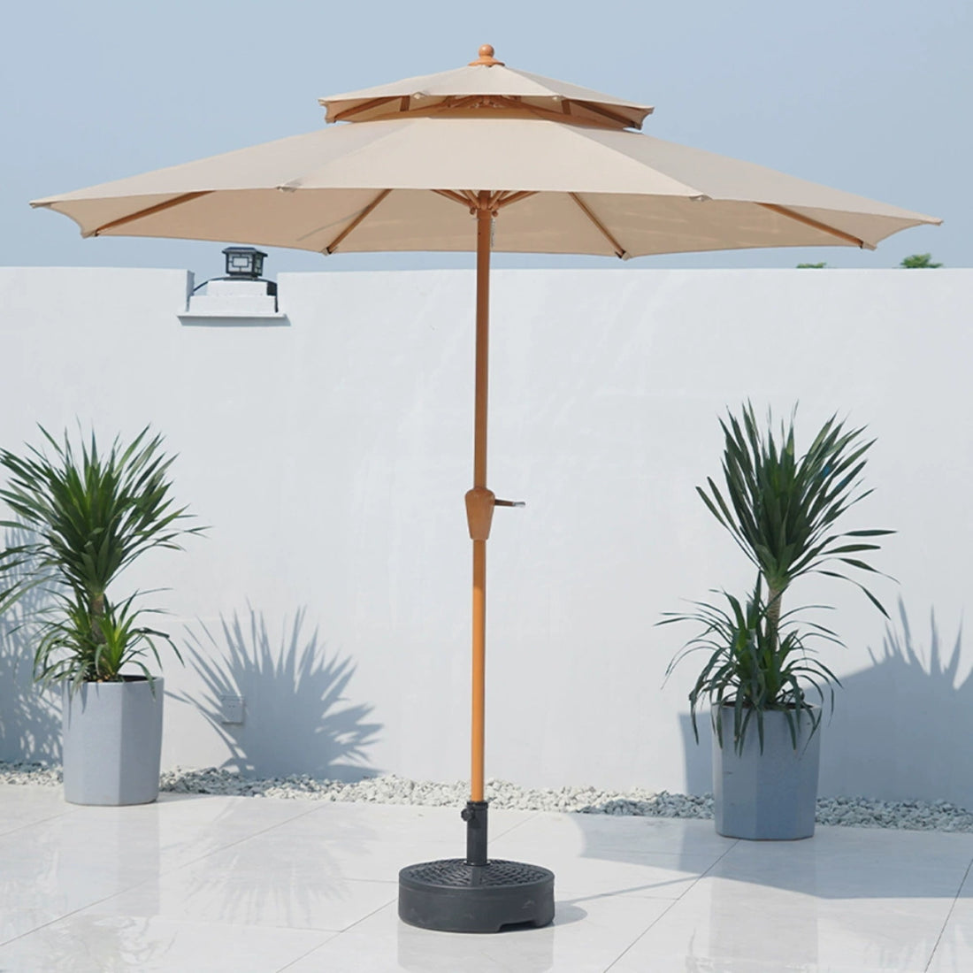 HUPSTL229 9 Feet Outdoor Metal Central Pillar Umbrella