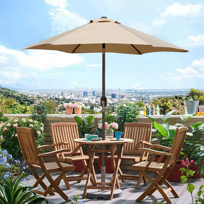 HUPSTL229 9 Feet Outdoor Metal Central Pillar Umbrella