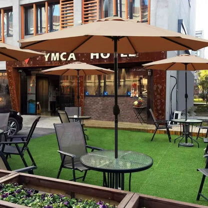 HUPSTL229 9 Feet Outdoor Metal Central Pillar Umbrella