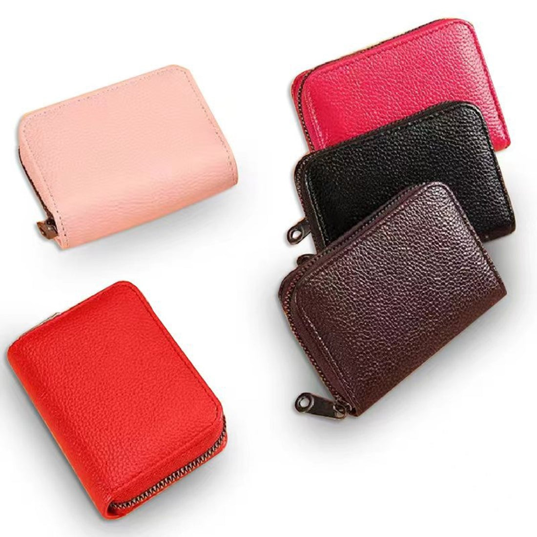 HUPSTL231 Leather Credit Card Wallet with Zipper