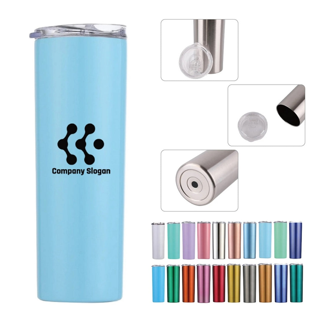 HUPSTL235 20Oz Stainless Steel Double Wall Insulated Skinny Tumbler