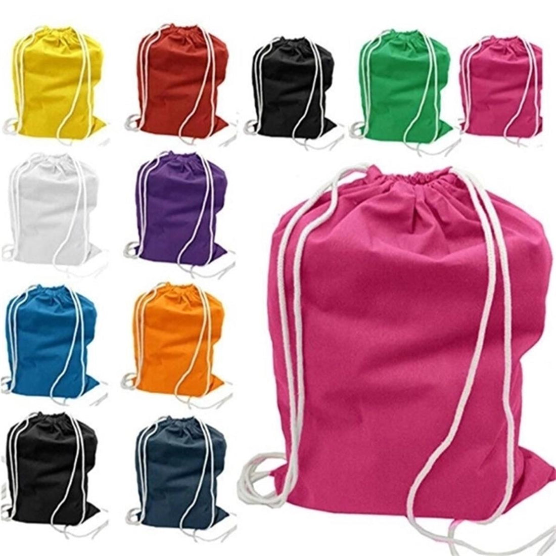 HUPSTL249 Durable Cotton Drawstring Tote Bags