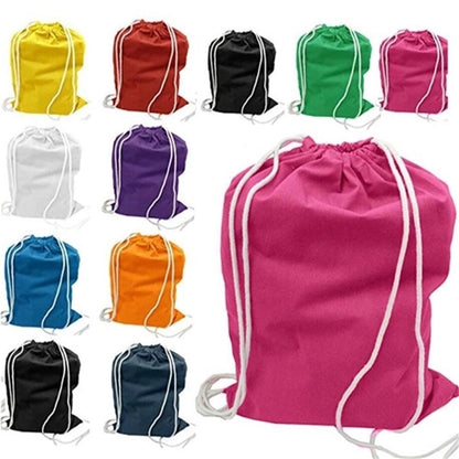 HUPSTL249 Durable Cotton Drawstring Tote Bags