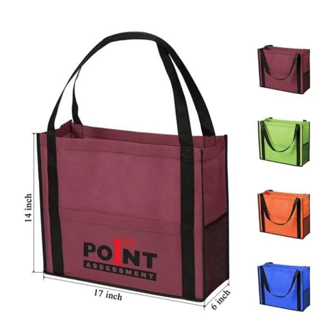 HUPSTL250 Heavy Duty Non-Woven Mesh Groceries Tote Bags