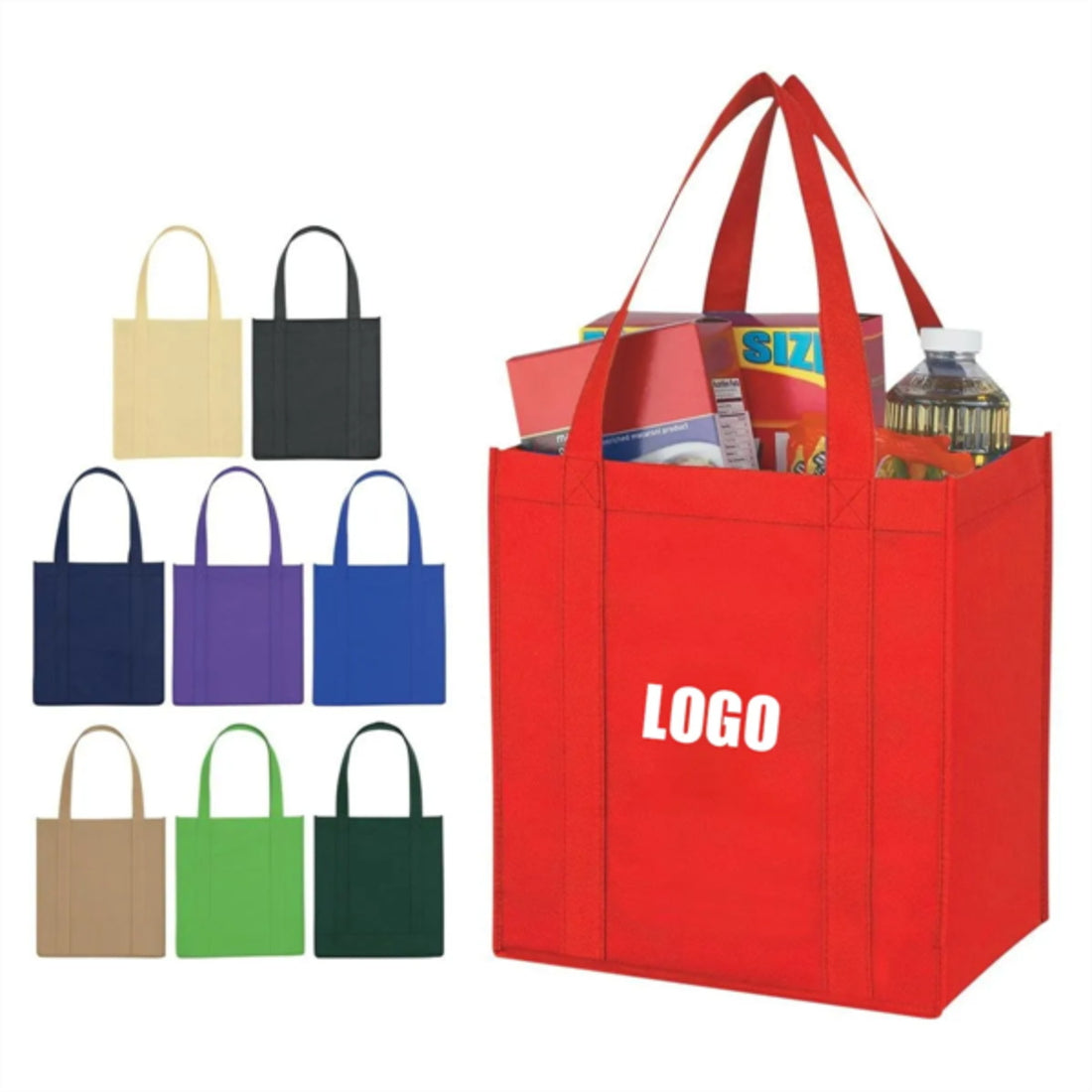 HUPSTL250 Heavy Duty Non-Woven Mesh Groceries Tote Bags