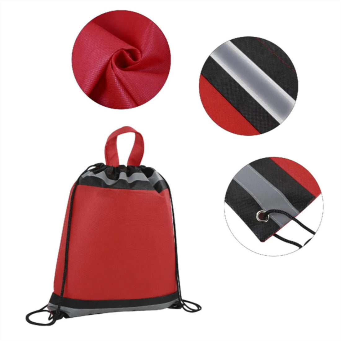HUPSTL251 Reflective Non Woven Drawstring Backpacks