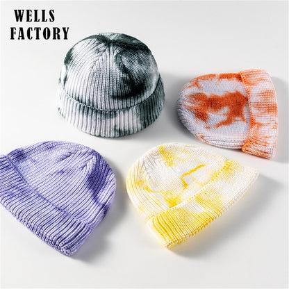 HUPSTL253 Tie Dye Beanie Soft Winter Knit Hat