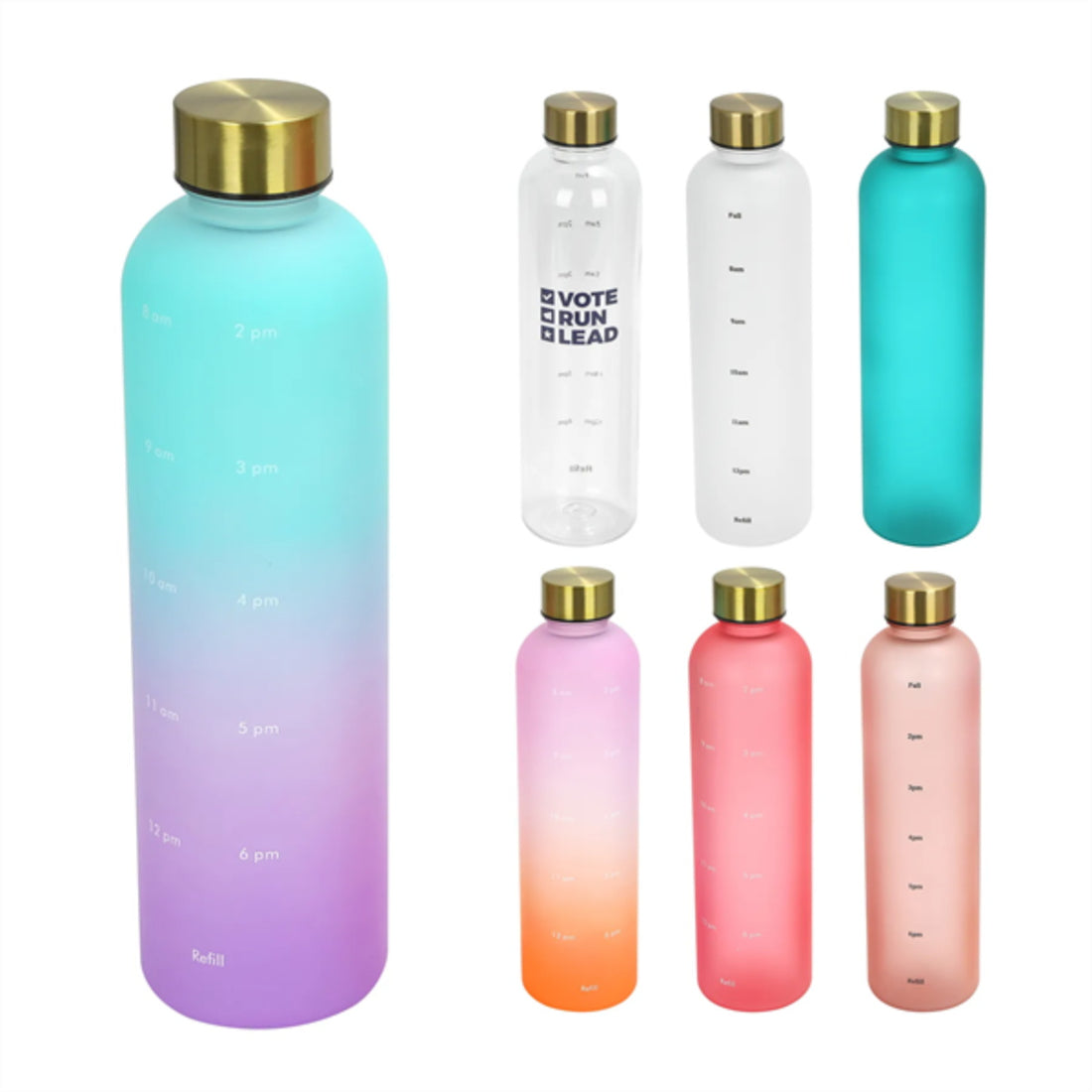 HUPSTL259 32Oz Time Marked Tritan Water Bottle