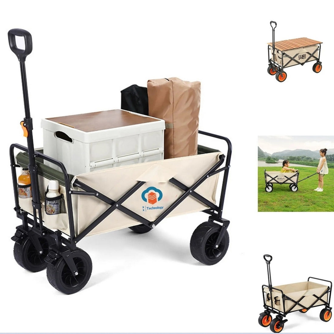 HUPSTL263 Folding Collapsible Utility/Display Wagon