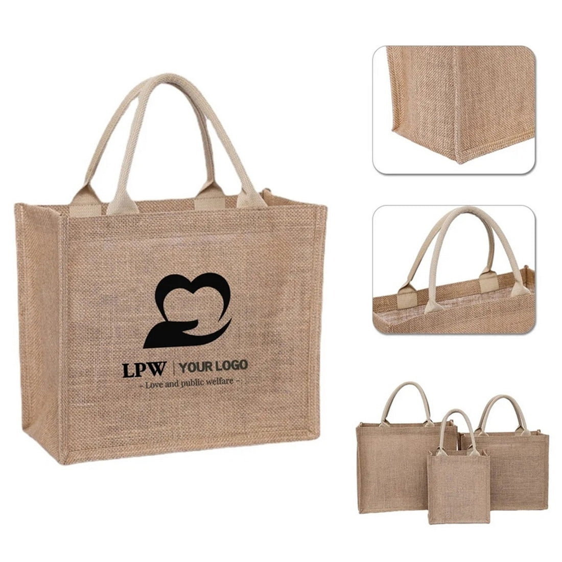 HUPSTL267 Jute Tote Bags