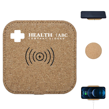 HUPSTL291 Eco-Friendly Square Cork Wireless Charger Pad