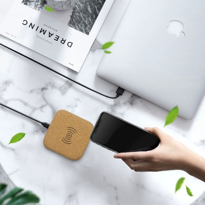 HUPSTL291 Eco-Friendly Square Cork Wireless Charger Pad