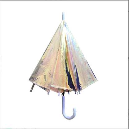 HUPSTL319 SC  Holographic Iridescent Transparent Umbrella