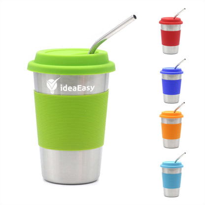 HUPSTL329 12 oz Thermal Coffee Mug W/Silicone Lid &amp; Insulated Band