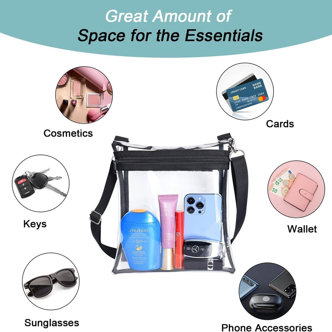 HUPSTL359 Pvc Transparent Crossbody Bag