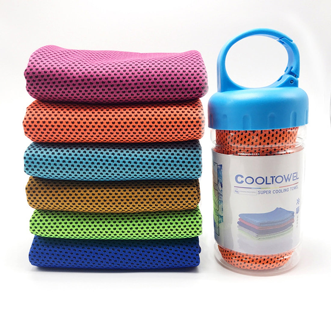 HUPSTL370 Ice Cooling Sport Towel With Carabiner