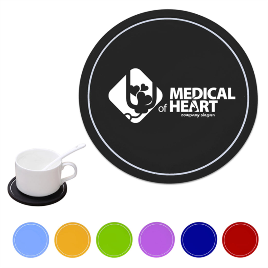 HUPSTL377 PVC Round Coaster