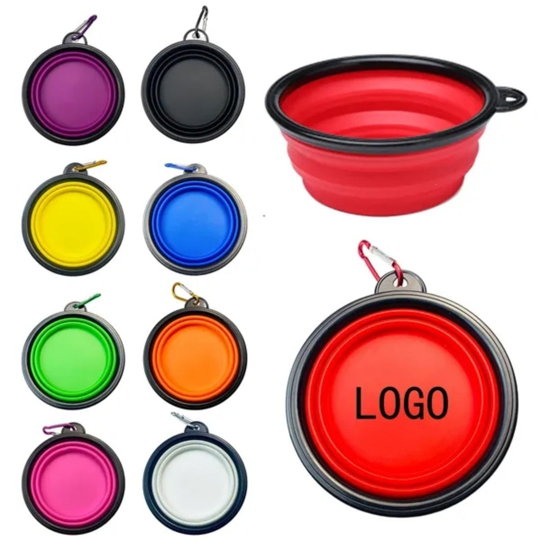 HUPSTL499 Portable 12oz Outdoor Folding Pet Food Bowl
