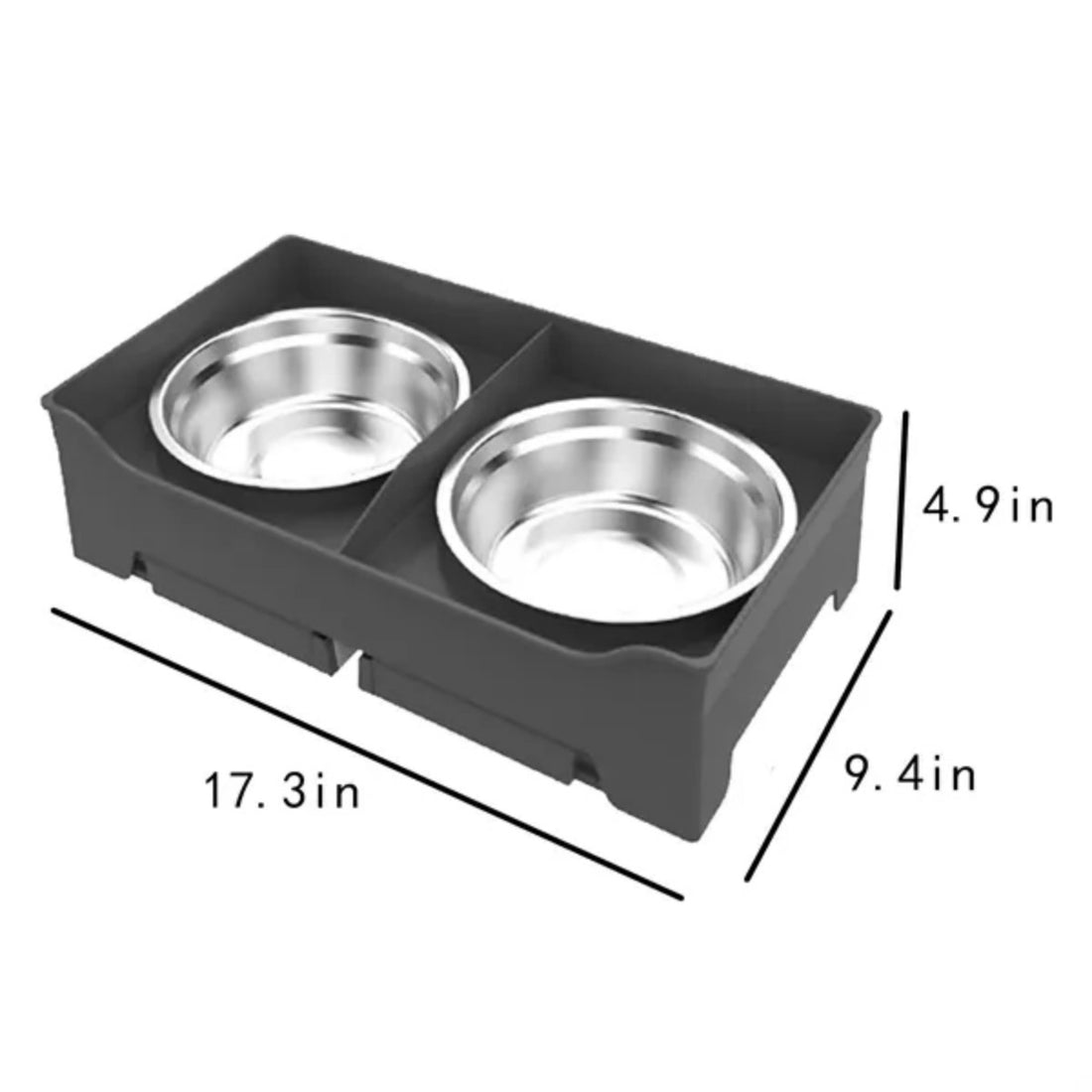 HUPSTL500 Adjustable Height Pet Bowl Dog Cat Splash Proof