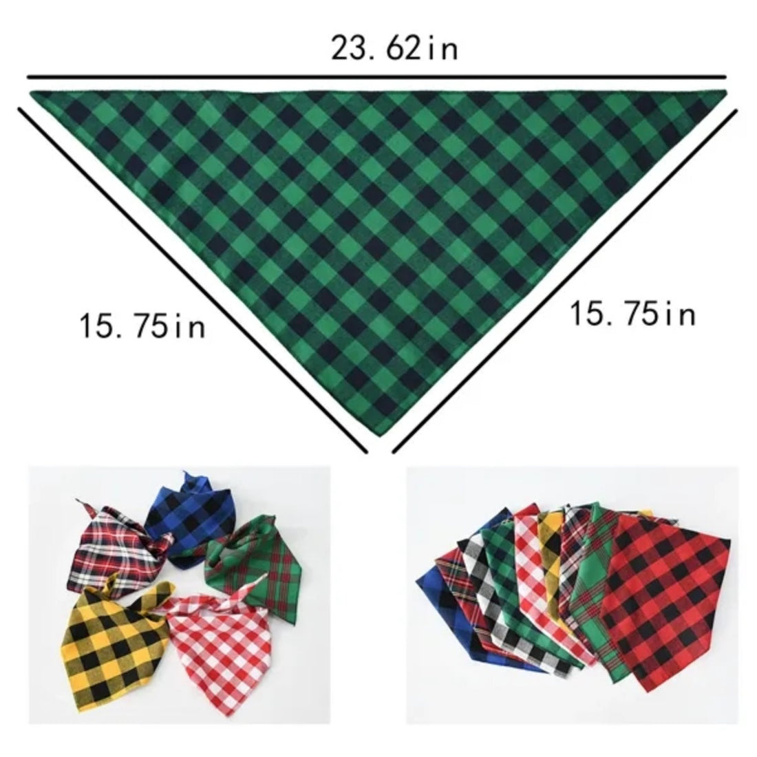 HUPSTL501 Pet Bib Plaid Triangle Towel Saliva