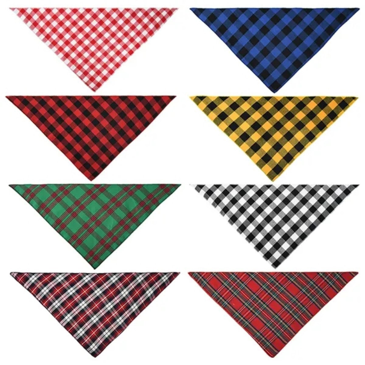 HUPSTL501 Pet Bib Plaid Triangle Towel Saliva