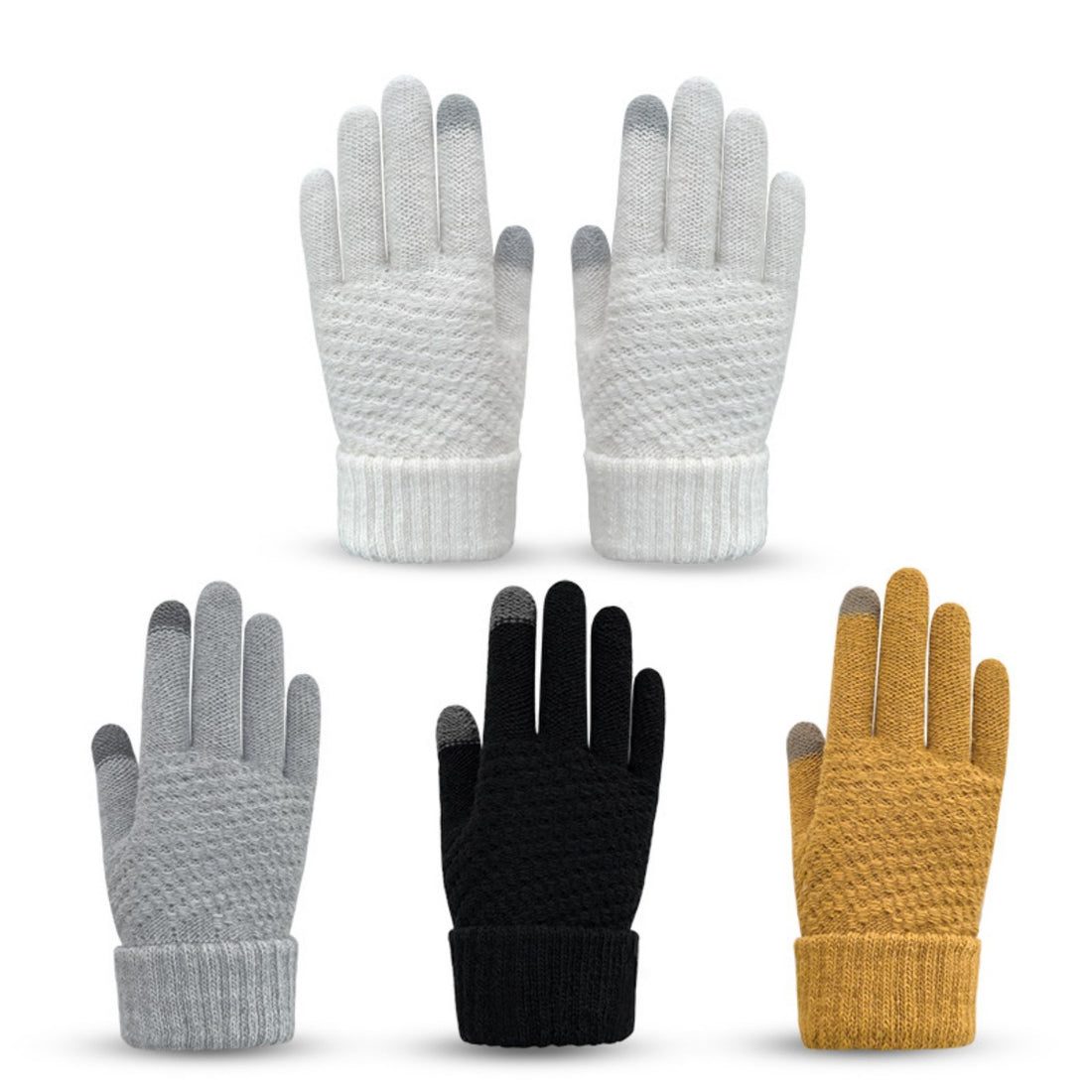 HUPSTL539 Warm Touch Screen Thickened Cold Knit Gloves
