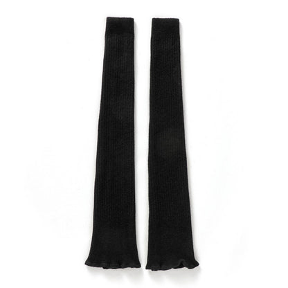 HUPSTL540 Long Half-Finger Gloves Knitted Cotton Ruffles