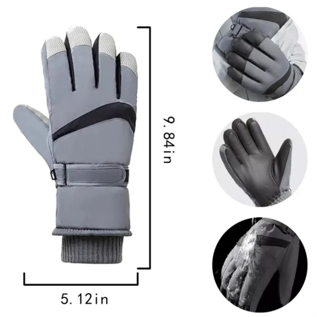 HUPSTL543Thick Ski Gloves Warm, Non-slip And Waterproof Touch Screen