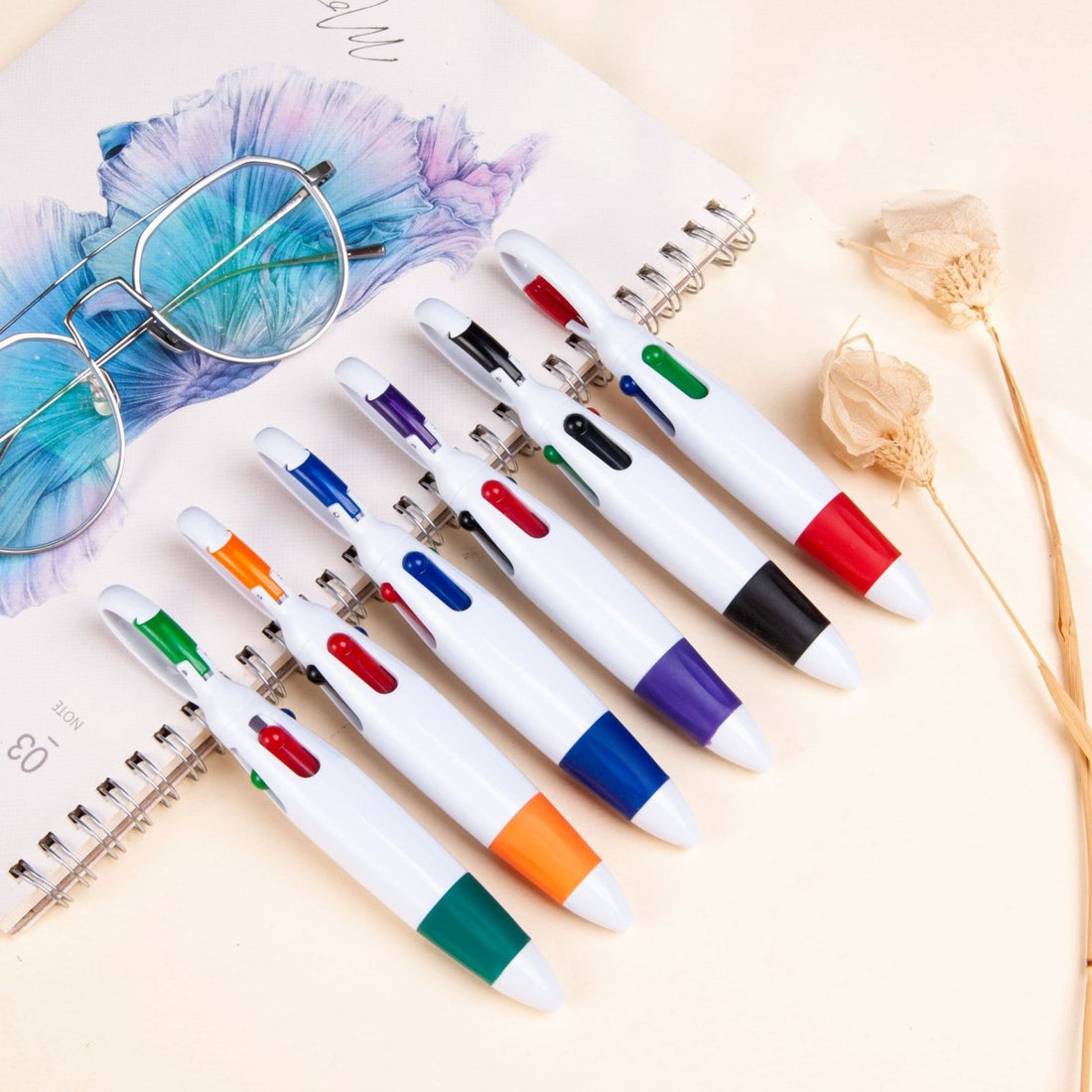HUPSTL557Four-Color Ballpoint Pen With Anti-Loss Button