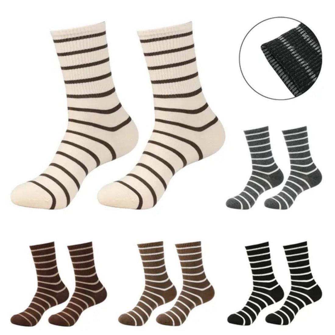 HUPSTL566Striped Socks Cotton Mid-TubeSocks Are Comfortable