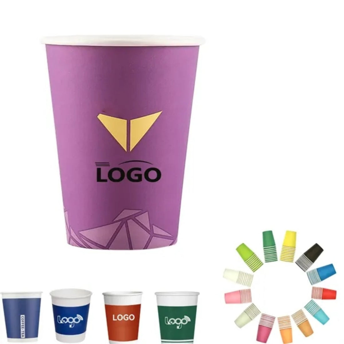 HUPSTL569Full Color 9 OZ Thick Paper Coffee Cup MOQ500