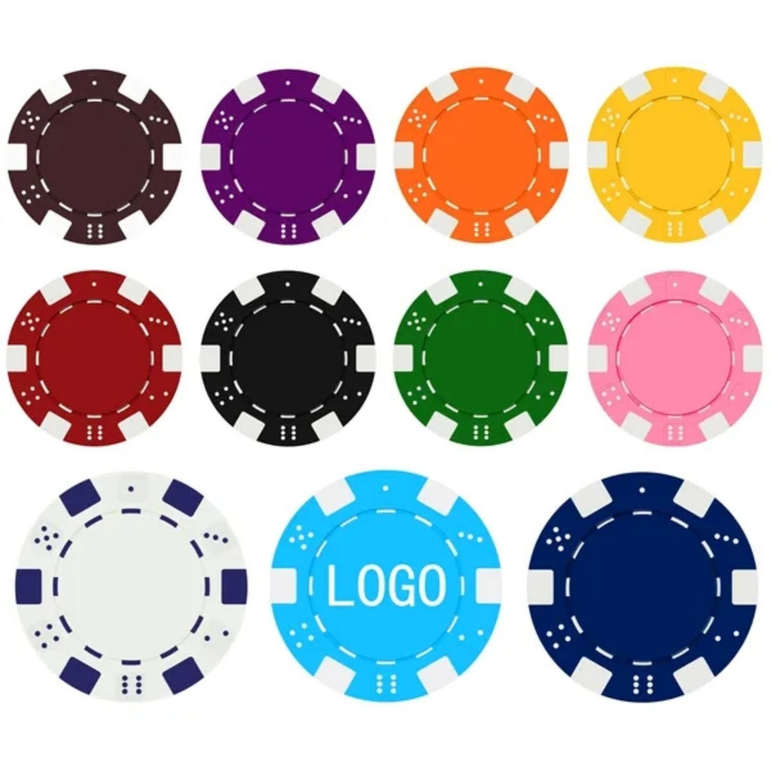 HUPSTL588Abs Poker Chips On Both Sides