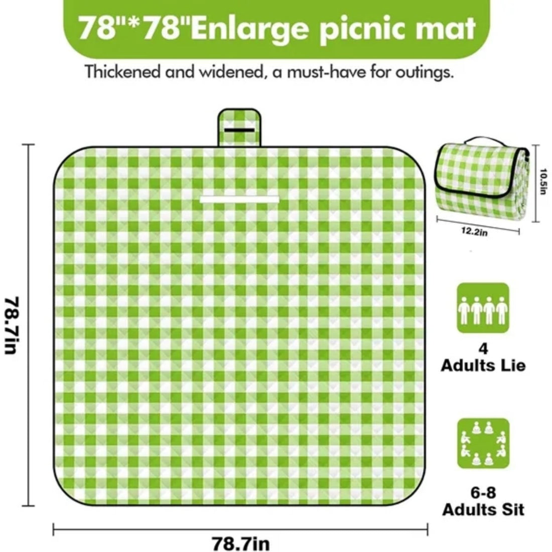 HUPSTL608Portable All-Season Picnic Rug