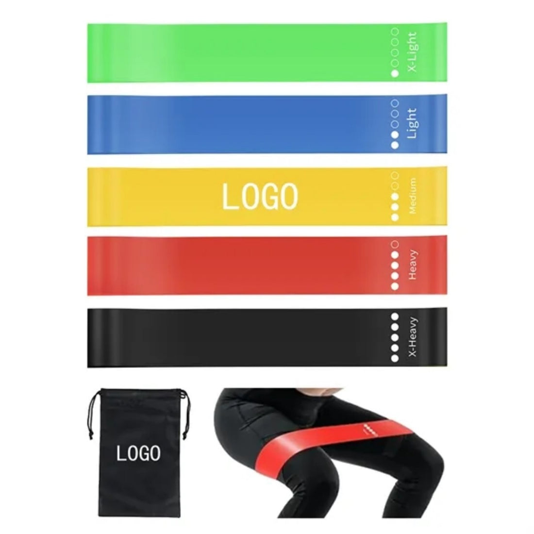 HUPSTL612Fitness Relaxation 5 Color Resistance Band Elastic Circle