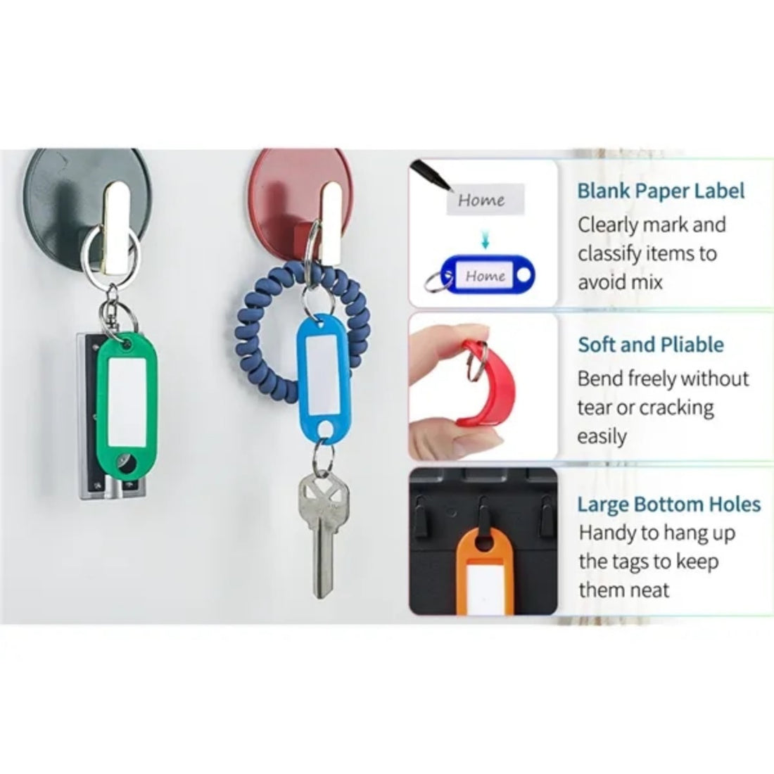 HUPSTL629Key Tags With Ring And Label Window