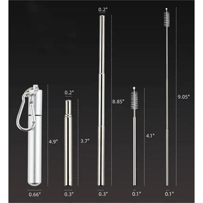 HUPSTL639Portable Foldable Stainless Steel Straw