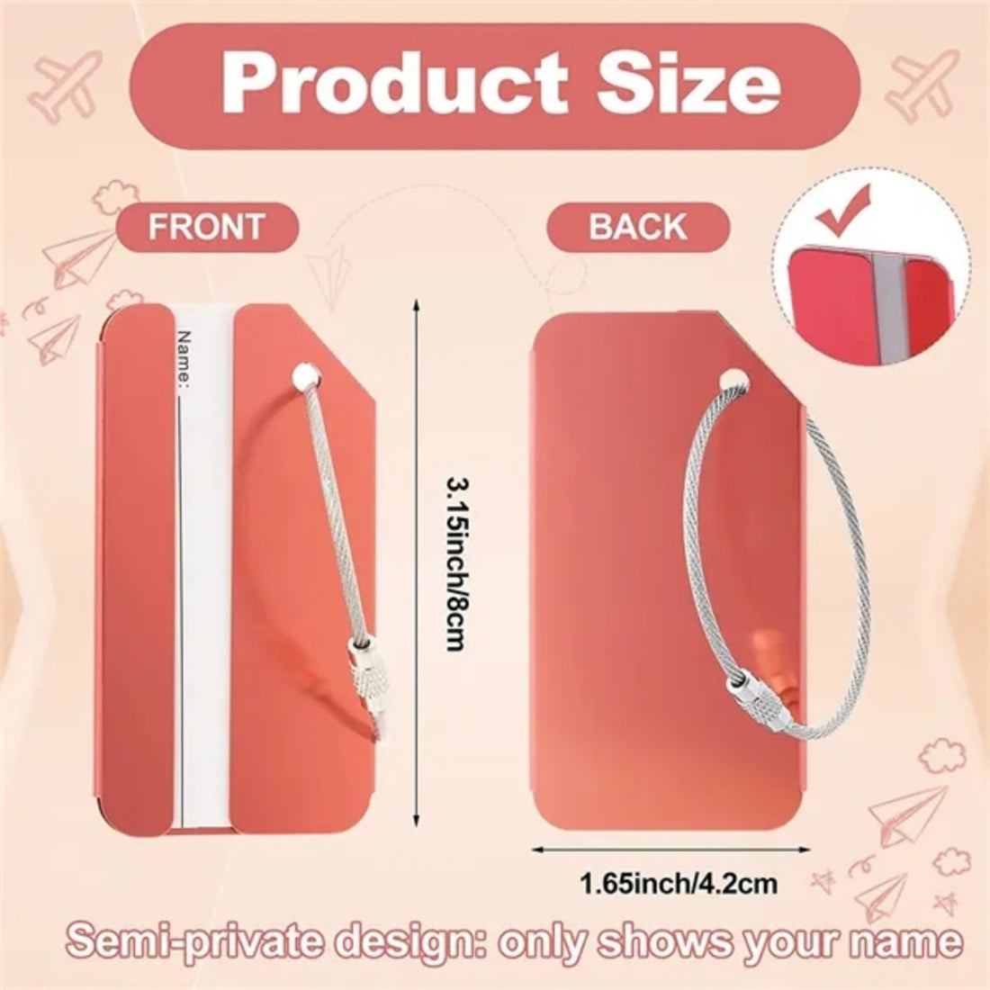 HUPSTL645Aluminum Luggage Tag