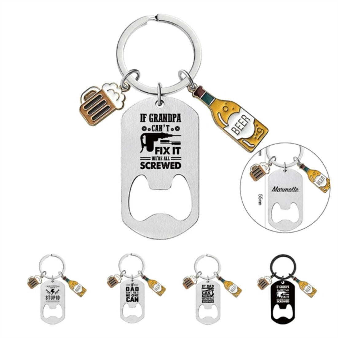 HUPSTL660Dad Keychain Key Rings