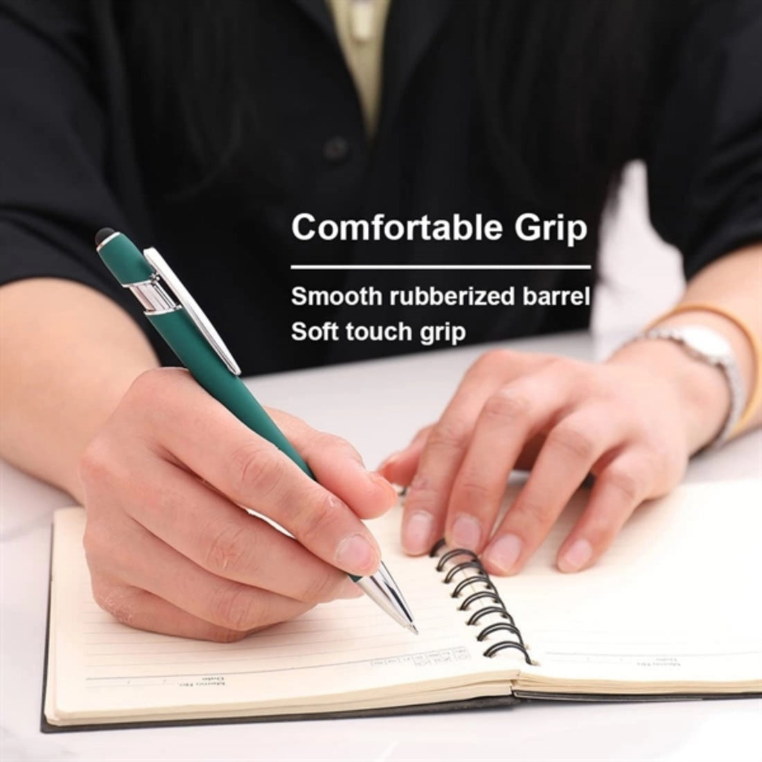 HUPSTL6682 In 1 Colorful Metal Ballpoint Pens With Stylus Tip