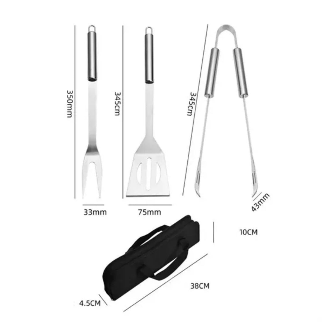 HUPSTL719 3 Piece BBQ Set