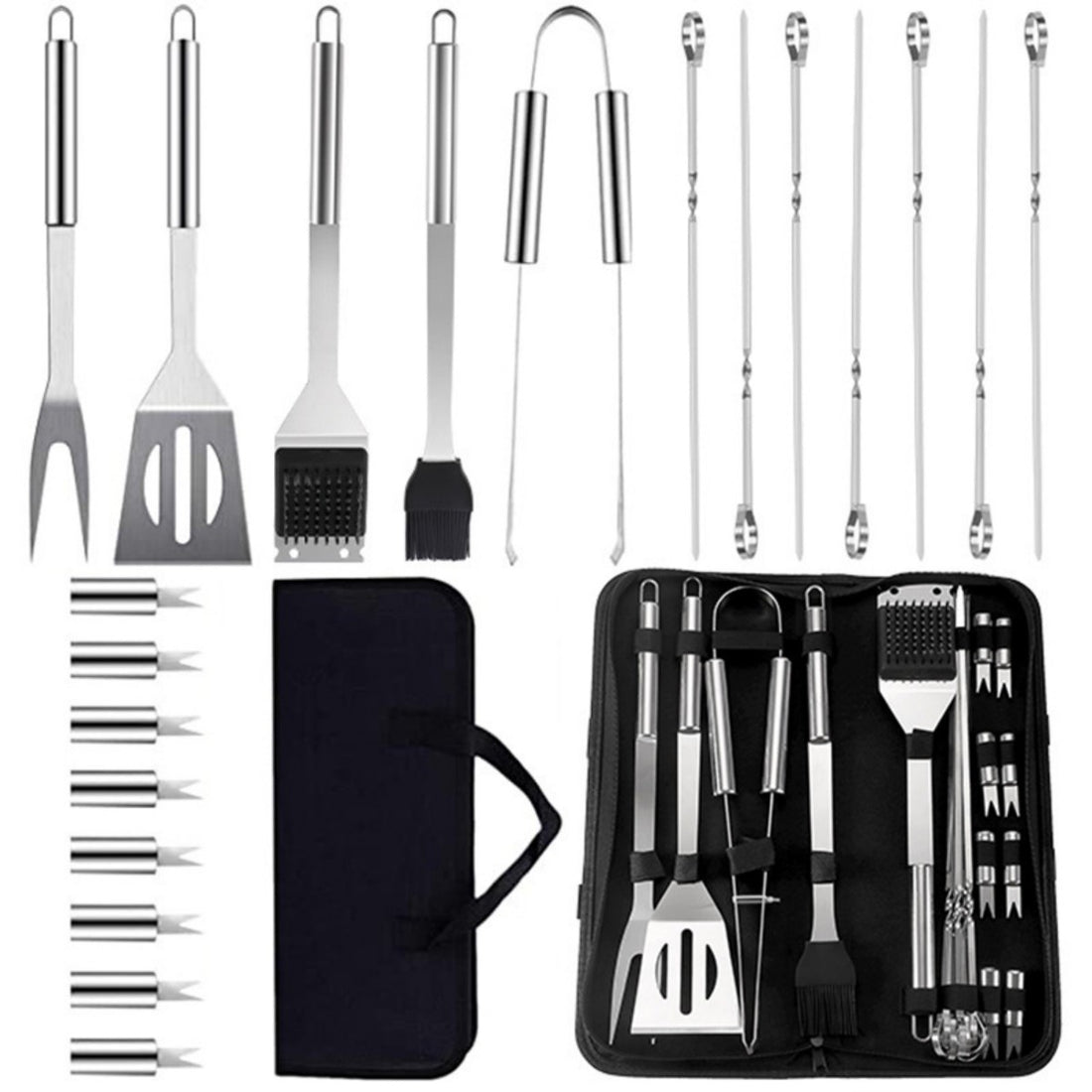 HUPSTL727 Grill Set Steel for Men BBQ Tools Grilling Accessories