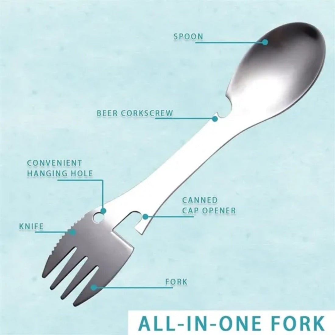 HUPSTL734 Multifunctional Portable Stainless Steel Fork Spoon