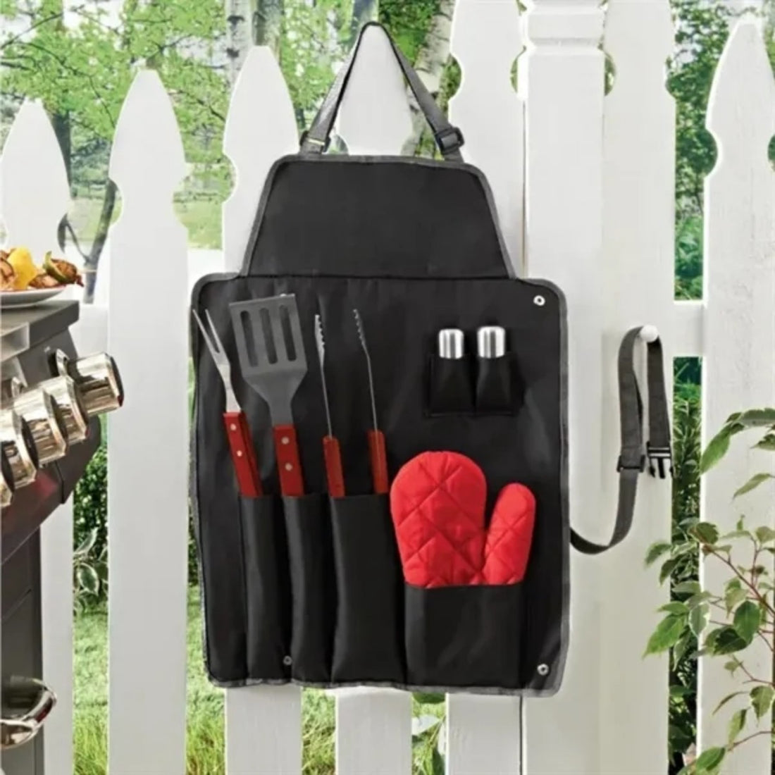HUPSTL736 7 Pieces BBQ Apron Set