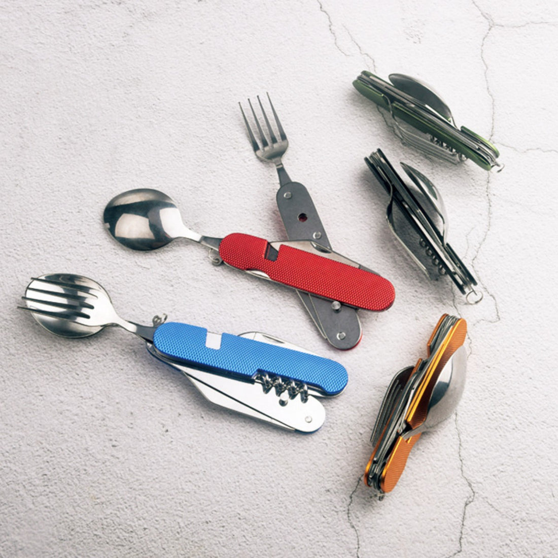 HUPSTL749 Multi-function stainless steel foldable fork spoon knife