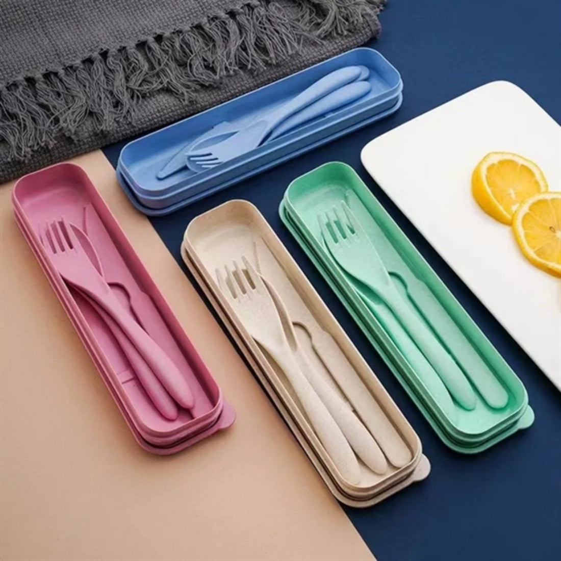 HUPSTL757 Reusable Travel Utensils Set with Case