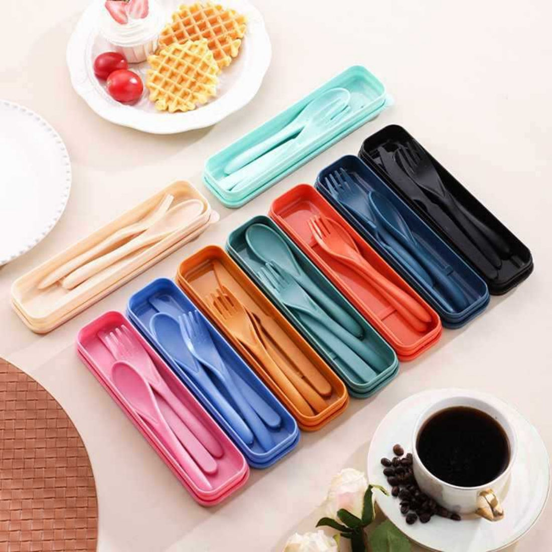 HUPSTL757 Reusable Travel Utensils Set with Case