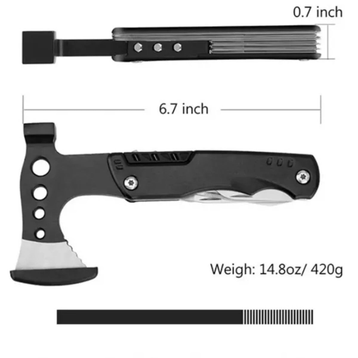 HUPSTL758 Multifunctional Camping Axe Hammer