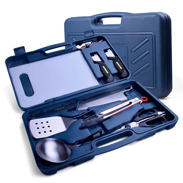 HUPSTL777 10 Pieces Stainless Steel Grill Tool Set